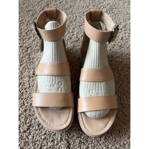 Soludos Cara City Camel Brown Leather Sandals Casual Shoes Womens US 8.5 EU 39